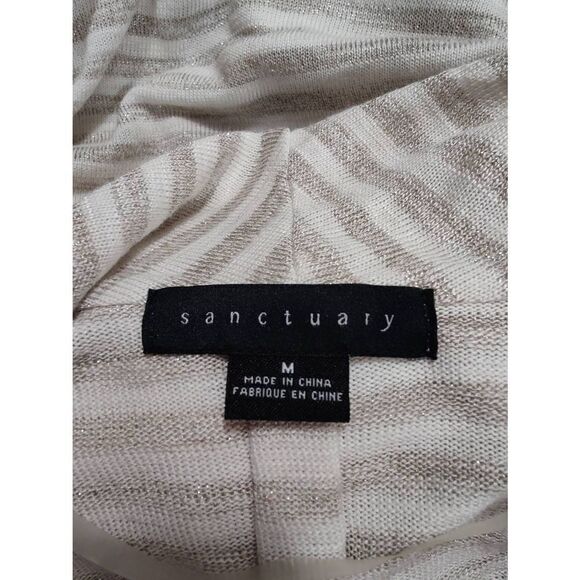 Sanctuary Draped Knot Long Sleeve Metallic Striped Sweater - Picture 4 of 5